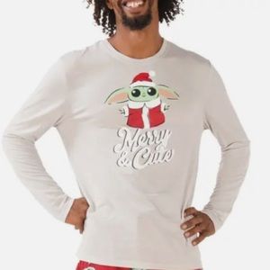 NWT!Star Wars Munki Munki collection gray baby yoda Santa grogu long sleeve Lrg